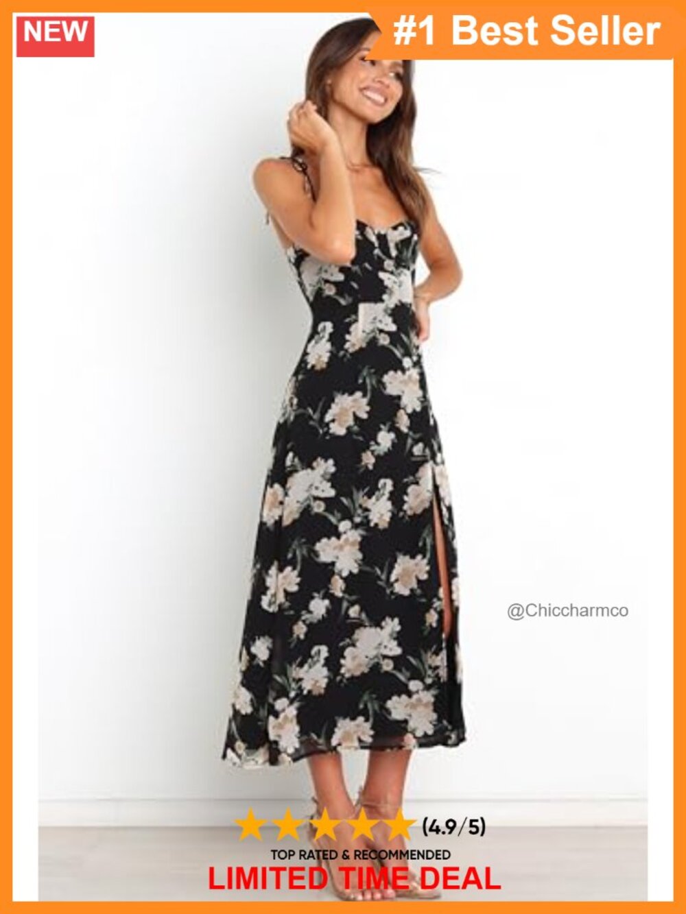 Petal & Pup Meg Midi Dress Sweetheart Neckline Sleeveless - Picture 4 of 6